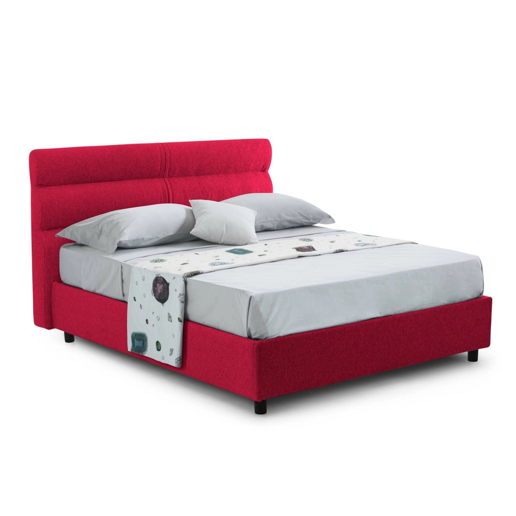 Brenta, Letto Singolo Sfoderabile Made in Italy, Rosso