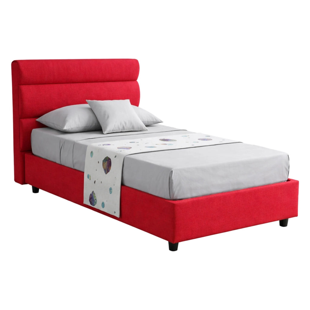 Brenta, Letto Singolo Sfoderabile Made in Italy, Rosso