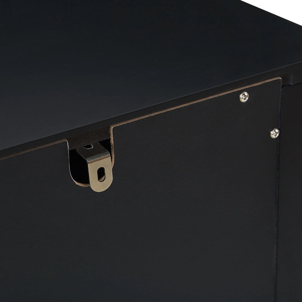 Cassettiera credenza nera con 6 cassetti 75 x 130 cm soggiorno camera da letto ingresso armadio moderno stile francese