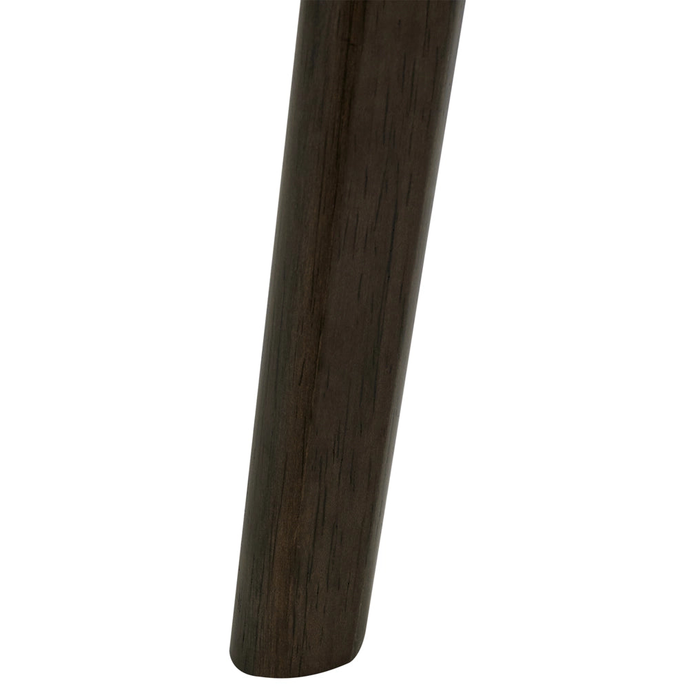 Set di 2 sedie da pranzo con struttura in legno di gomma marrone scuro, senza braccioli, design minimalista