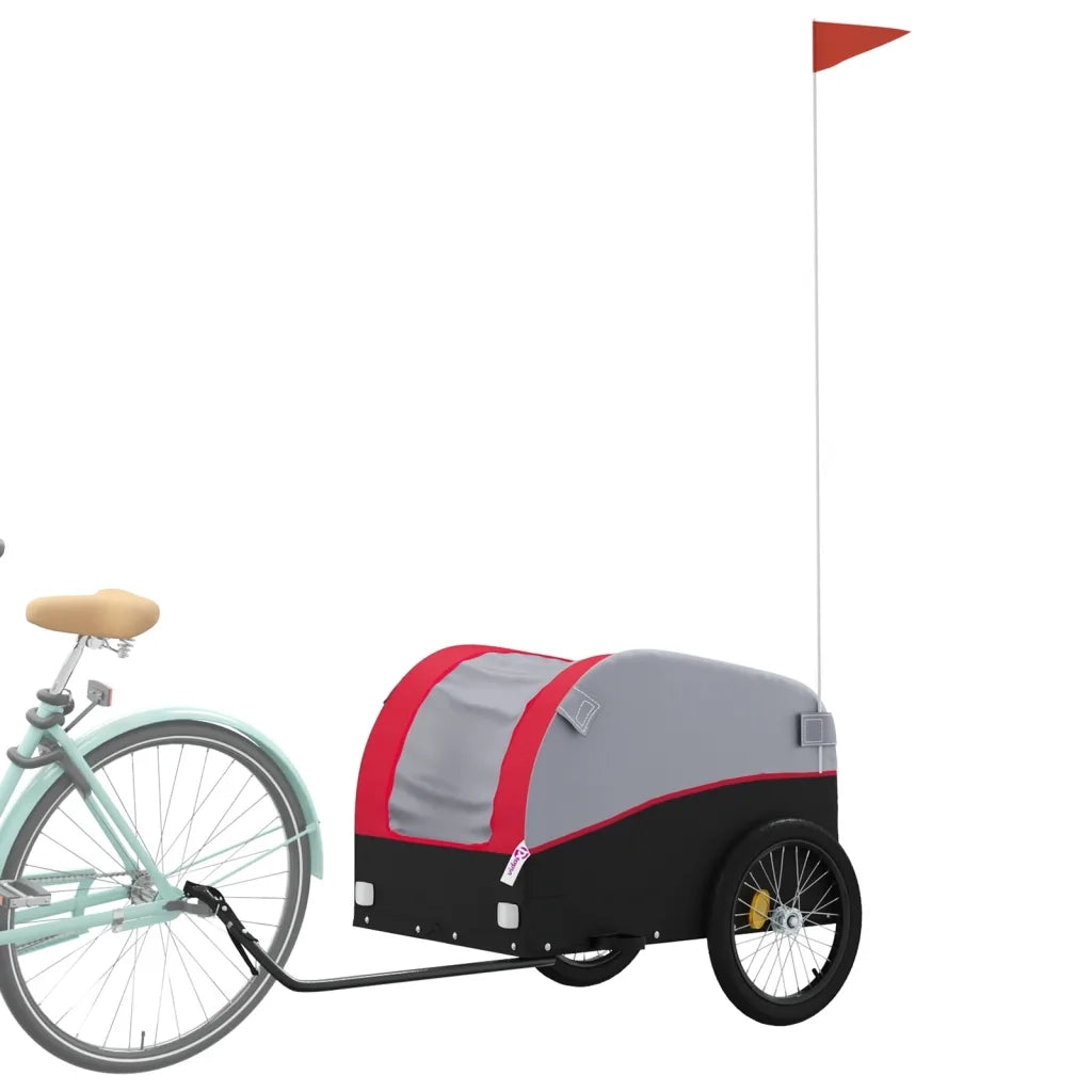 Rimorchio da Bici Nero e Rosso 45 kg in Ferro CFW9576037