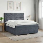 Letto box spring con materasso Grigio Scuro 140 x 190 cm 3453645