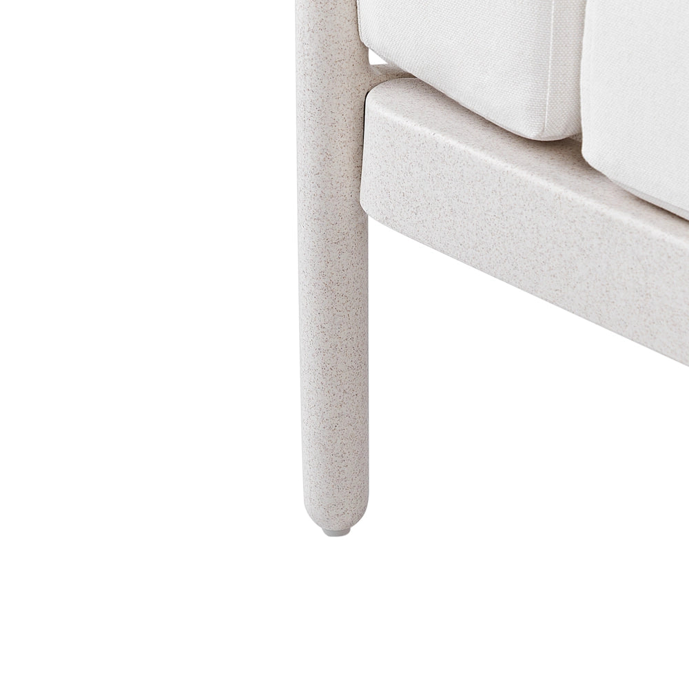 Divano da giardino a 2 posti Light Beige Struttura sintetica per esterni con cuscini Stile moderno
