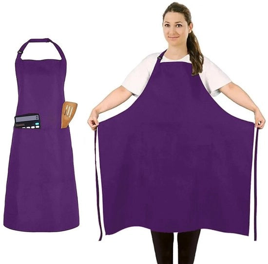 Gilet unisex a due tasche in colore viola, adattabile, adatto per ristoranti, barbecue, cucine, negozi, pub, bar, caffè e altri ambienti simili.