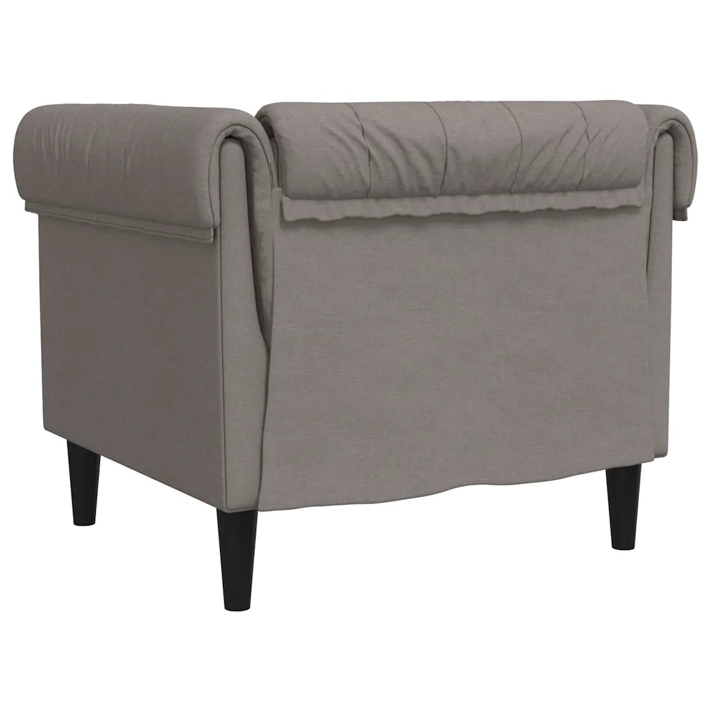 Divano Sedia-Poltrona Chesterfield Tortora in Tessuto