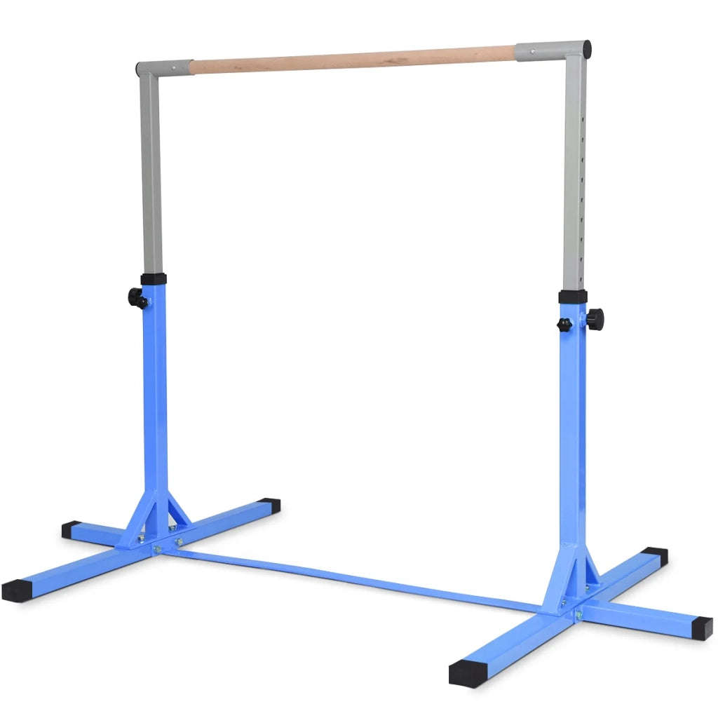 Barra da ginnastica junior altezza regolabile 200 x 121 x 91-150 cm sicurezza ottimale rimovibile moderna acciaio blu 20_0010599