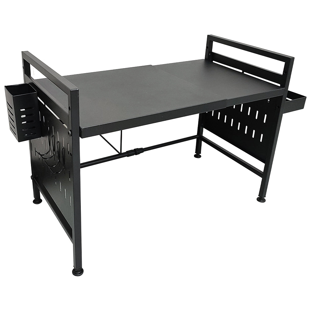 Scaffale Porta Microonde Allungabile Mensola Cucina con Porta Utensili e Spezie