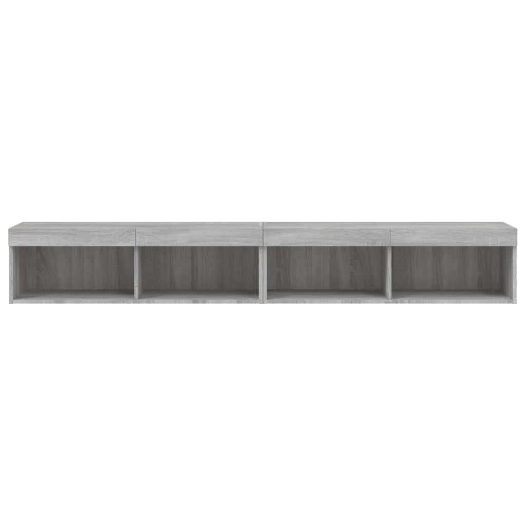 Mobili TV con Luci LED 2pz-Set di 2 Credenza per TV Grigio Sonoma 100x30x30 cm