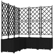 Set di 5 fioriere da giardino moderne 120 x 120 x 143 cm resistenti per uso esterno acciaio nero 02_0058541