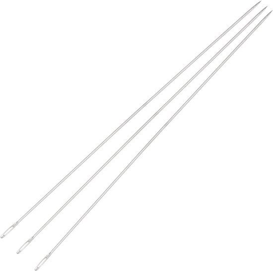 Naainaaldi per Bordurare con Filo - 8 cm - Acciaio Inox - Naainaaldi Lunghe e Punte Rettilinee - 50 Unità.