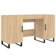 Scrivania tavolo postazione di lavoro mobile per computer studio rovere Sonoma 140 x 50 x 75 cm legno ingegnerizzato marrone 02_0023653