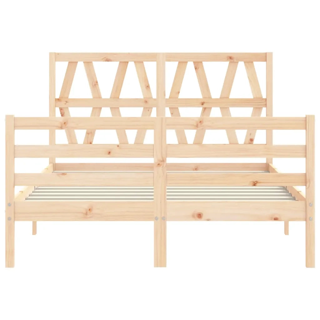 Giroletto con Testiera-Struttura Letto con testiera 140x200 cm in Legno Massello 569862