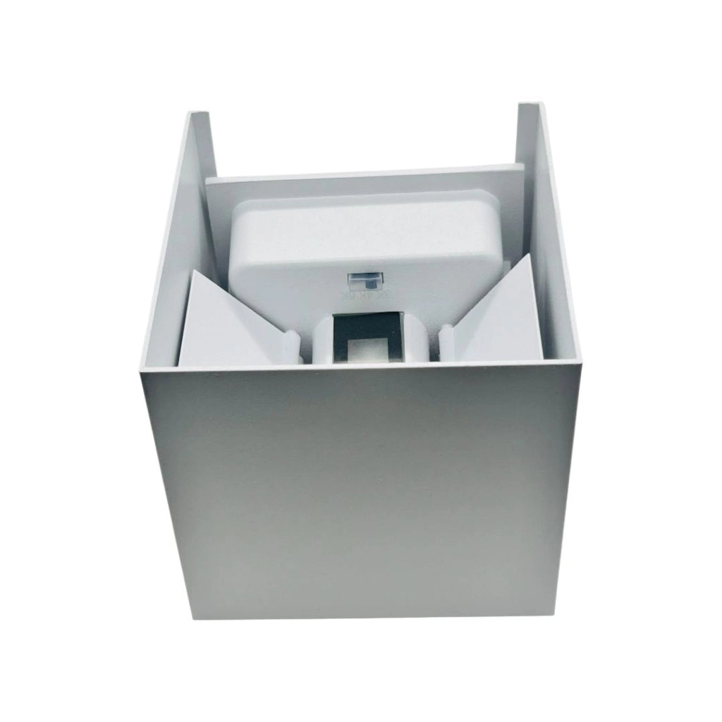 Applique LED cubo bianco da parete interno esterno IP65 luce regolabile up down design moderno con switch CCT 3000K 4000K 6500K esterno