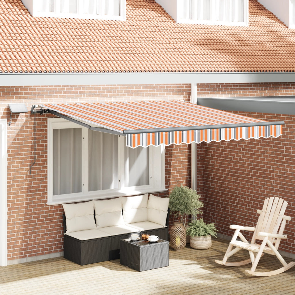 Tenda Retrattile Manuale con Striscia LED Multicolore 350x250 cm
