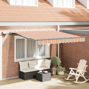 Tenda Retrattile Manuale con Striscia LED Multicolore 350x250 cm
