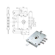 Serratura Sic.Triplice Sx Cilindro E73 Ne43-7 Atra