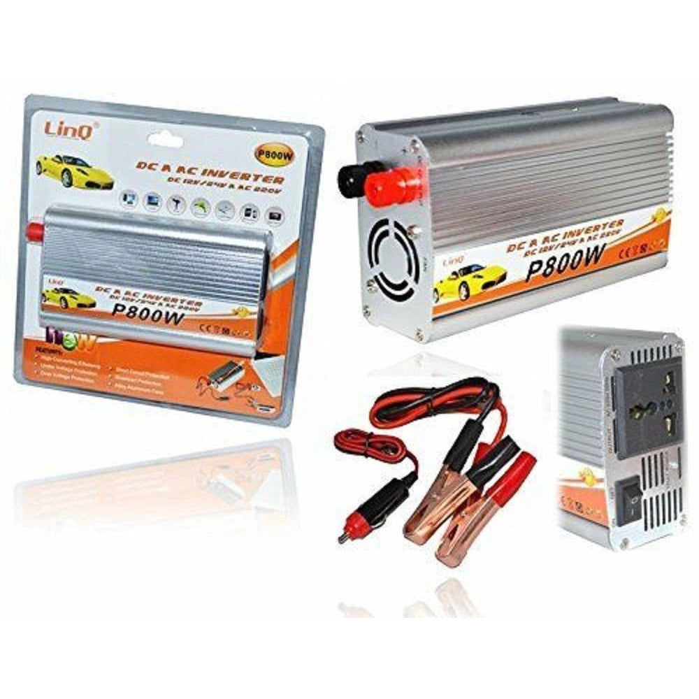 Trade Shop - Inverter Di Potenza 800w 12v 220v Convertitore Tasto On Off Pinze Batteria P800w -