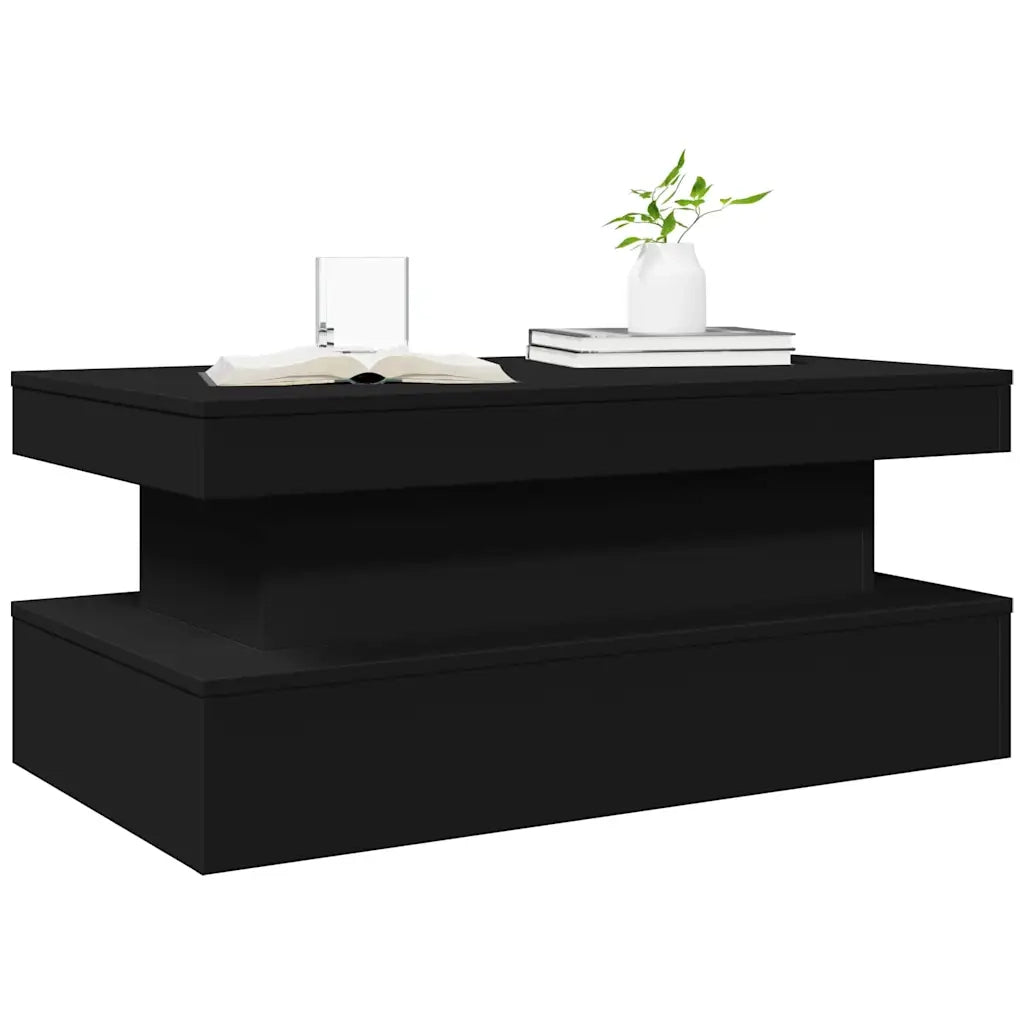 Tavolino da salotto | Tavolino da caff¨¨ | Tavolino da Soggiorno con Luci LED Nero 90x50x40 cm