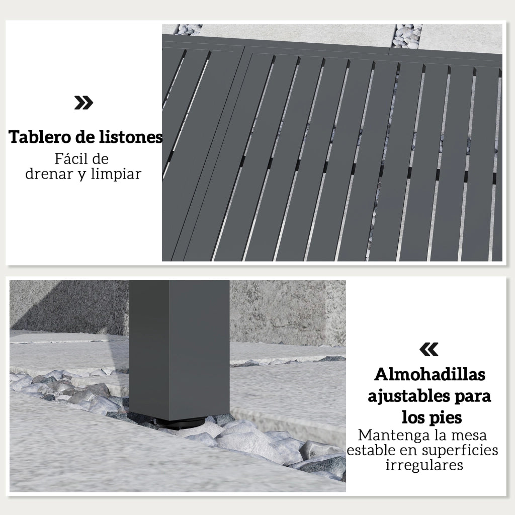 Tavolo da Giardino Allungabile 150/225x85x75 cm ¨C zephmum ¨C Grigio