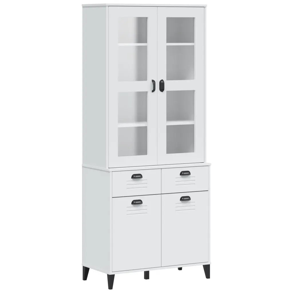 Credenza VIKEN Bianca 80x40x190 cm in Legno Massello di Pinocod mxl 116284