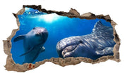 Sticker per parete decorativo per parete animale delfino, 60x100 cm, per camera da letto e soggiorno.