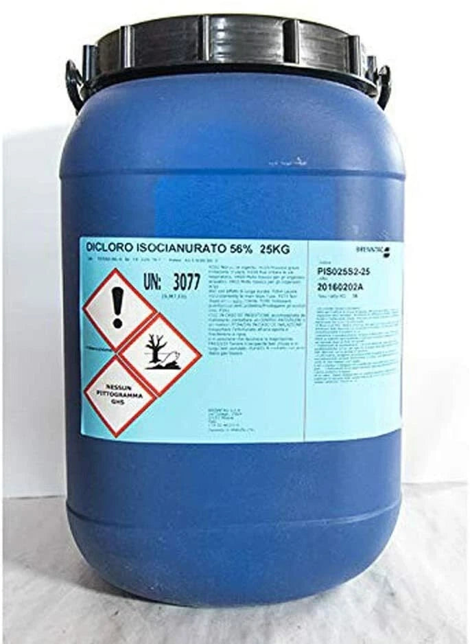 Cloro granulare 56% Pulizia igiene 25 kg Manutenzione Acqua Piscina
