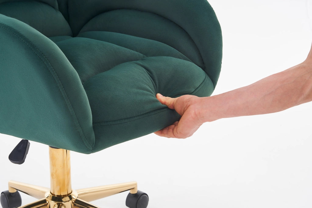 SEDIA Girevole Regolabile 64x62x92.5 cm Velluto Verde