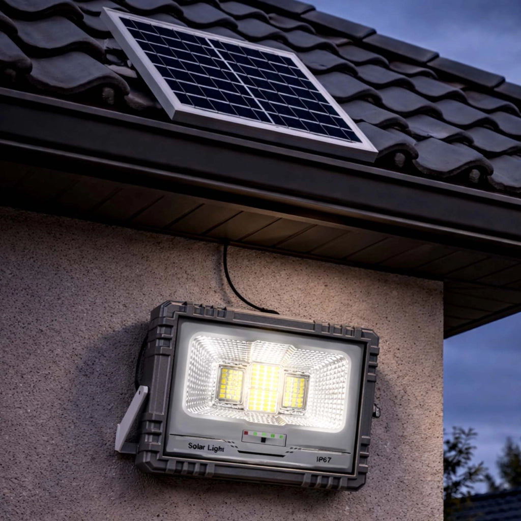 Proiettore Solare LED 10W IP67 con Batteria 10000mAh con Pannello 12W Grigio Avizar
