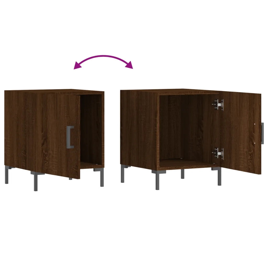 Comodini 2 pz-Set di 2 Tavolino da notte Rovere Marrone 40x40x50 cm in Legno Multistrato 559395