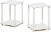 Tavolo da soggiorno, tavolino da appendere, 2 livelli, set da 2, bianco/bianco