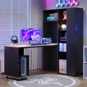 Scrivania pieghevole 2 in 1 con libreria, presa EU e USB, anti ribaltamento per home office 104,5 × 30,5 × 160 cm
