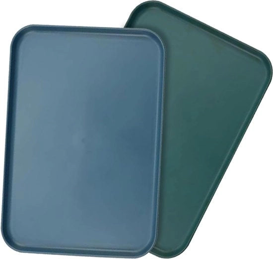 Set di 2 piatti in plastica, piatto da servire, piatti in plastica, piatto da fast food, antiscivolo, facile da utilizzare, per cucina, sala da pranzo, caffè