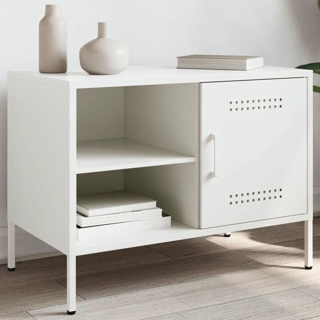 Mobile TV | Armadietto TV | Mobile Porta TV Bianco 68x39x50,5 cm in Acciaio