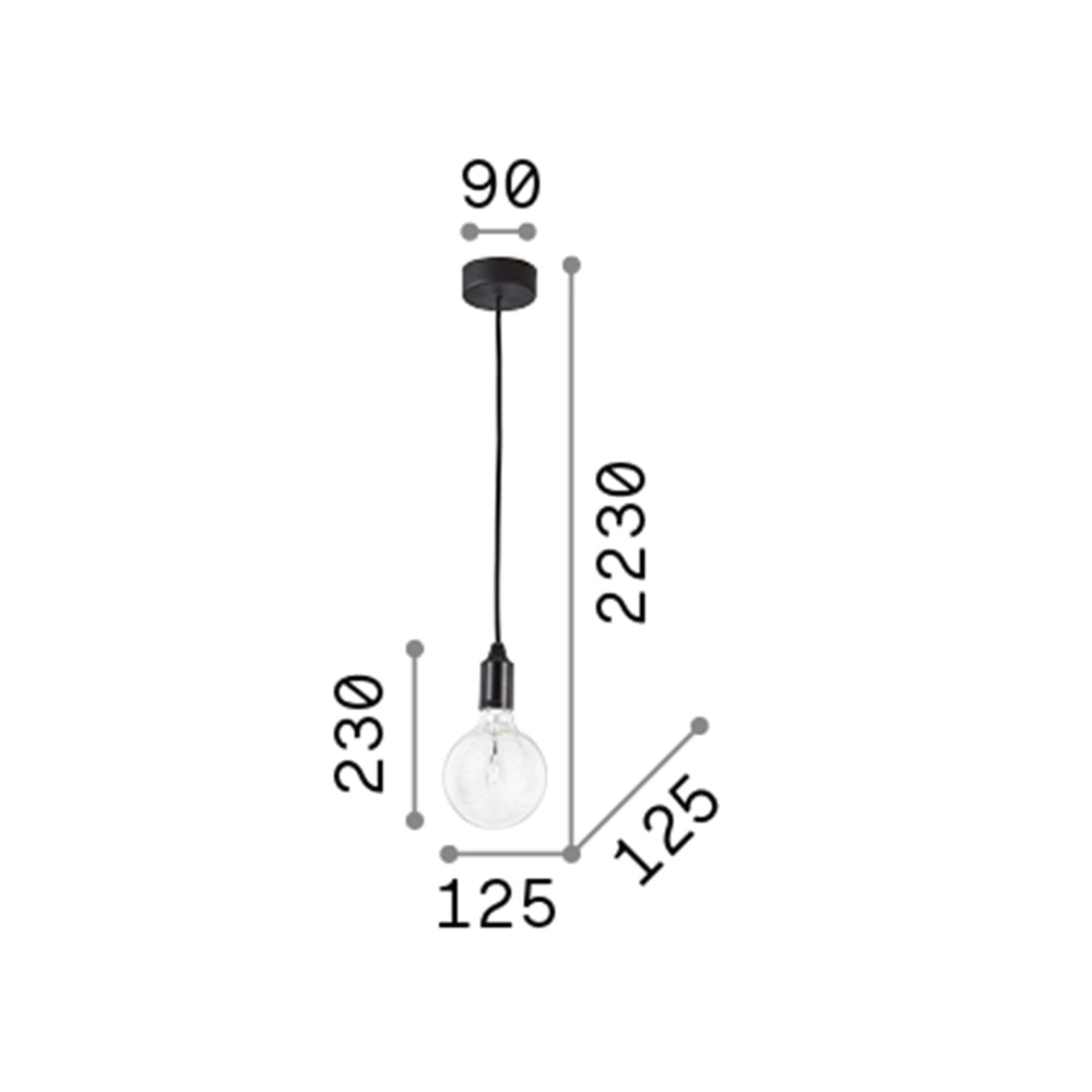 Sospensione Moderna Edison Metallo Bianco 1 Luce E27 8W 3000K Luce Calda