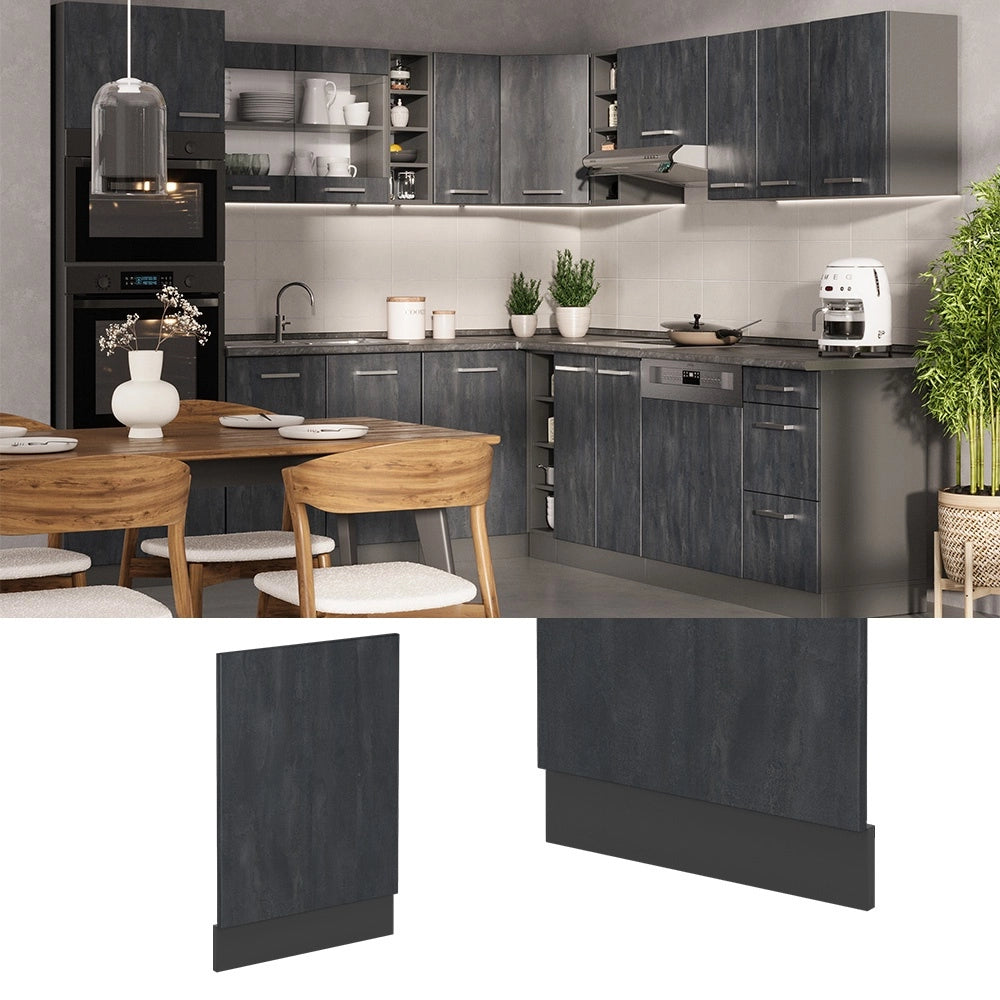 Pannello frontale R-Line Calce nera/Antracite 45 cm PL Marmo Vicco