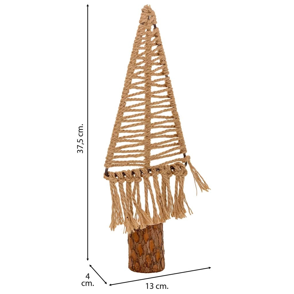 Albero decorativo in cotone intrecciato marrone 13x01x37,5h