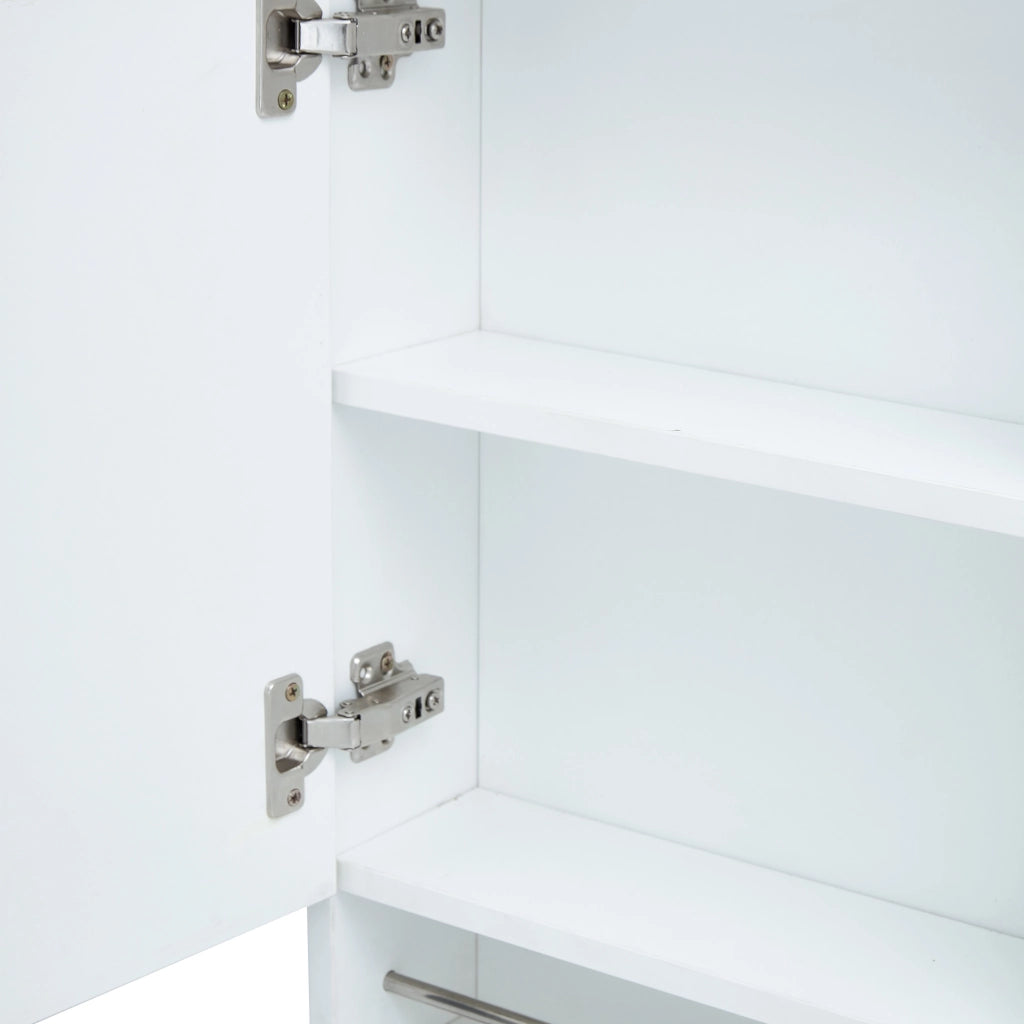 Mobile specchio da bagno bianco in MDF, pensile con ripiani aperti