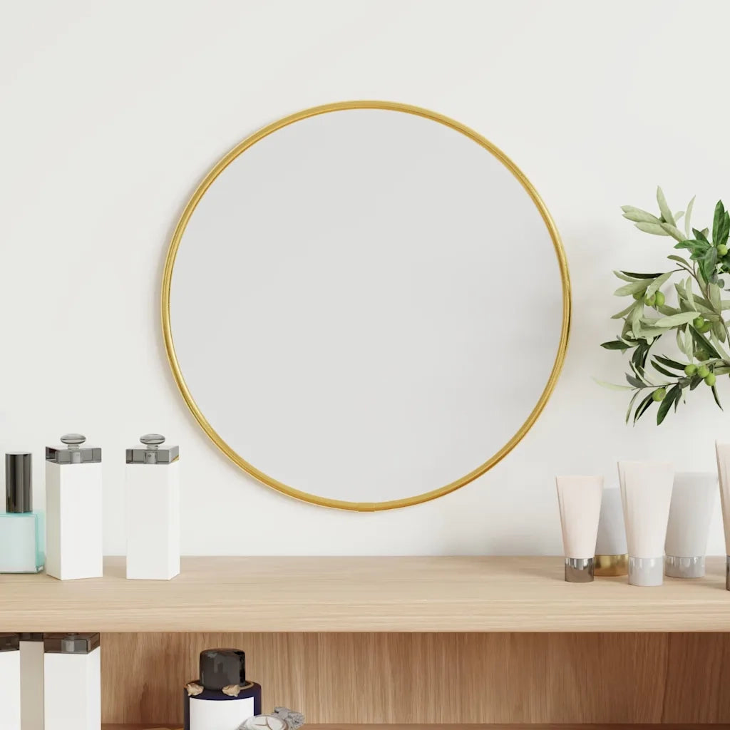 Specchio da Parete Dorato Ã˜ 30 cm Rotondo