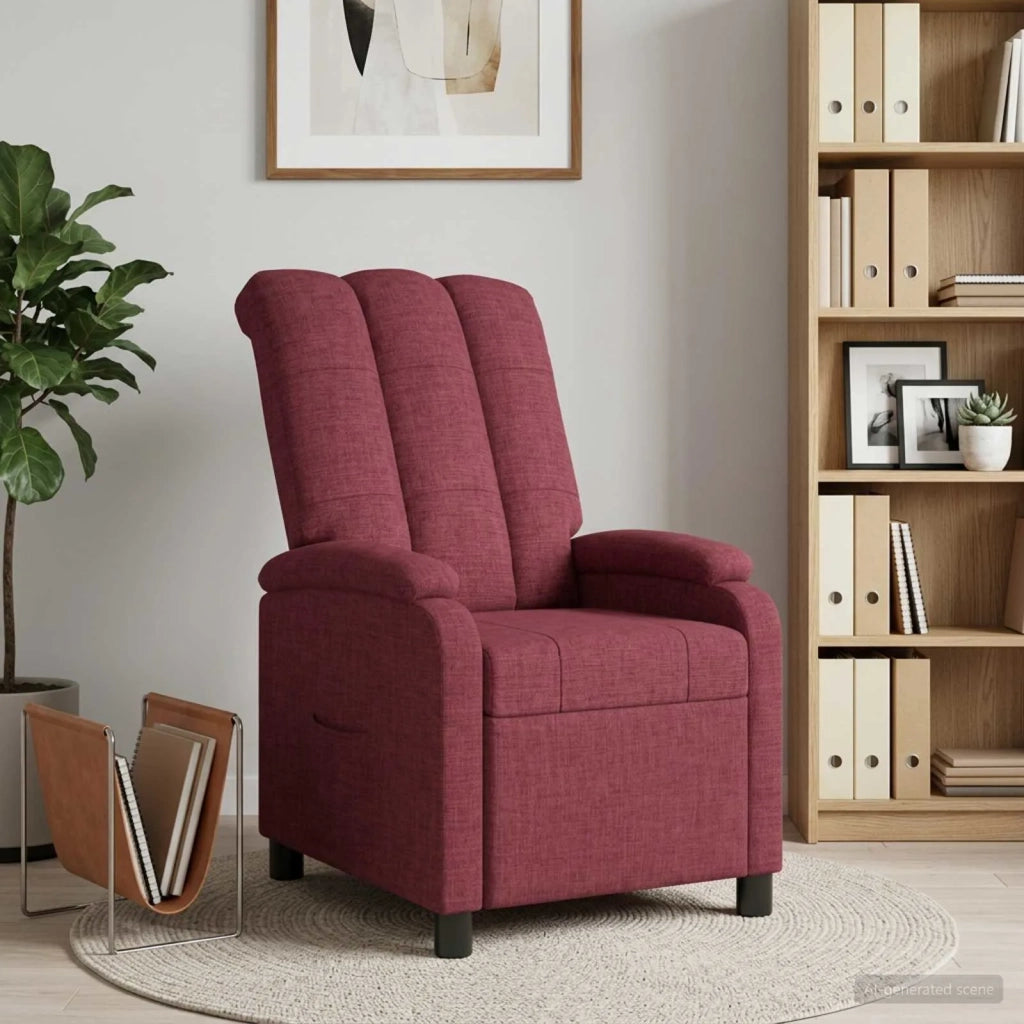 Divano Sedia-Poltrona reclinabile Rosso Vino Tessuto 427792