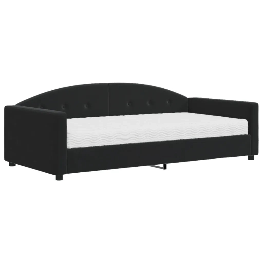 Divano letto | Sof¨¤ letto | Letto singolo con Materasso Nero 100x200 cm in Velluto