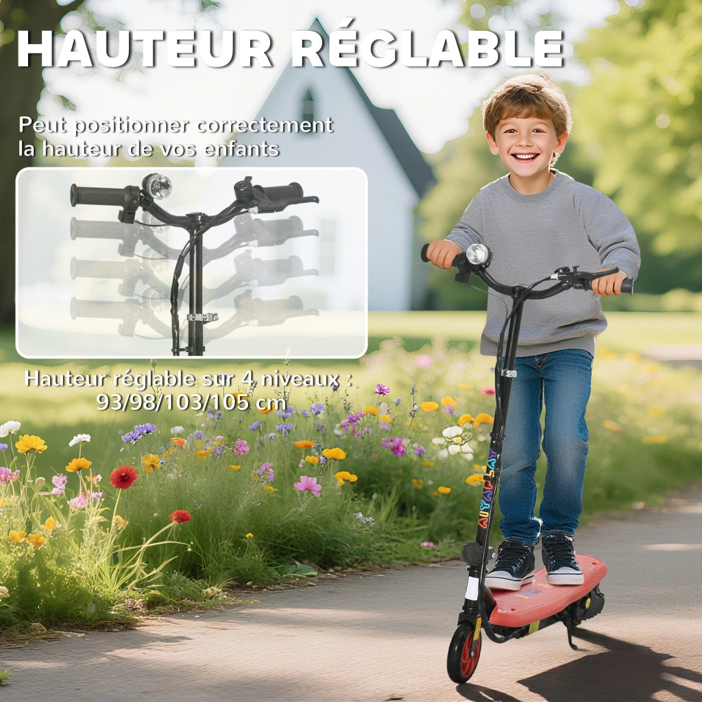 Monopattino elettrico pieghevole per bambini ¨C zephmum ¨C 120W 12km/h 10km autonomia rosso