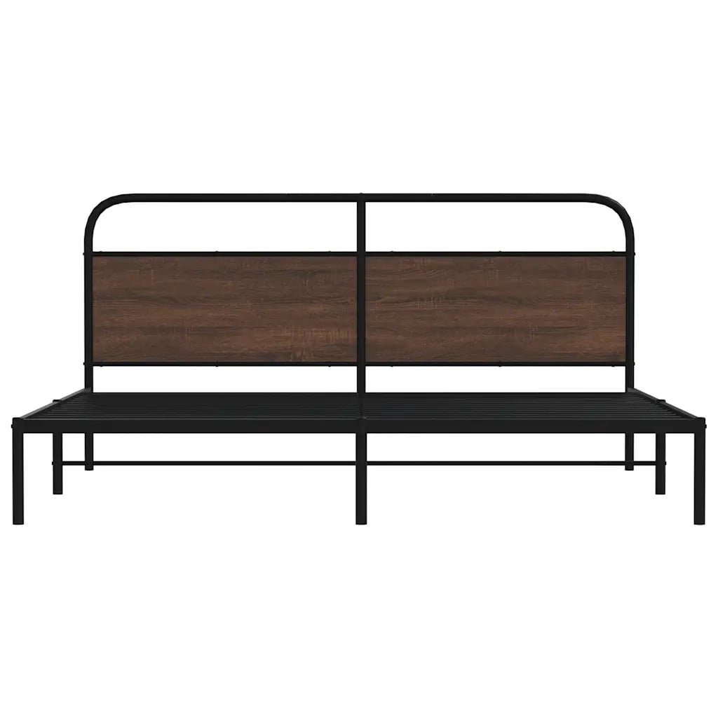 Giroletto senza Materaso in Metallo Rovere Marrone 193x203 cm 3318658