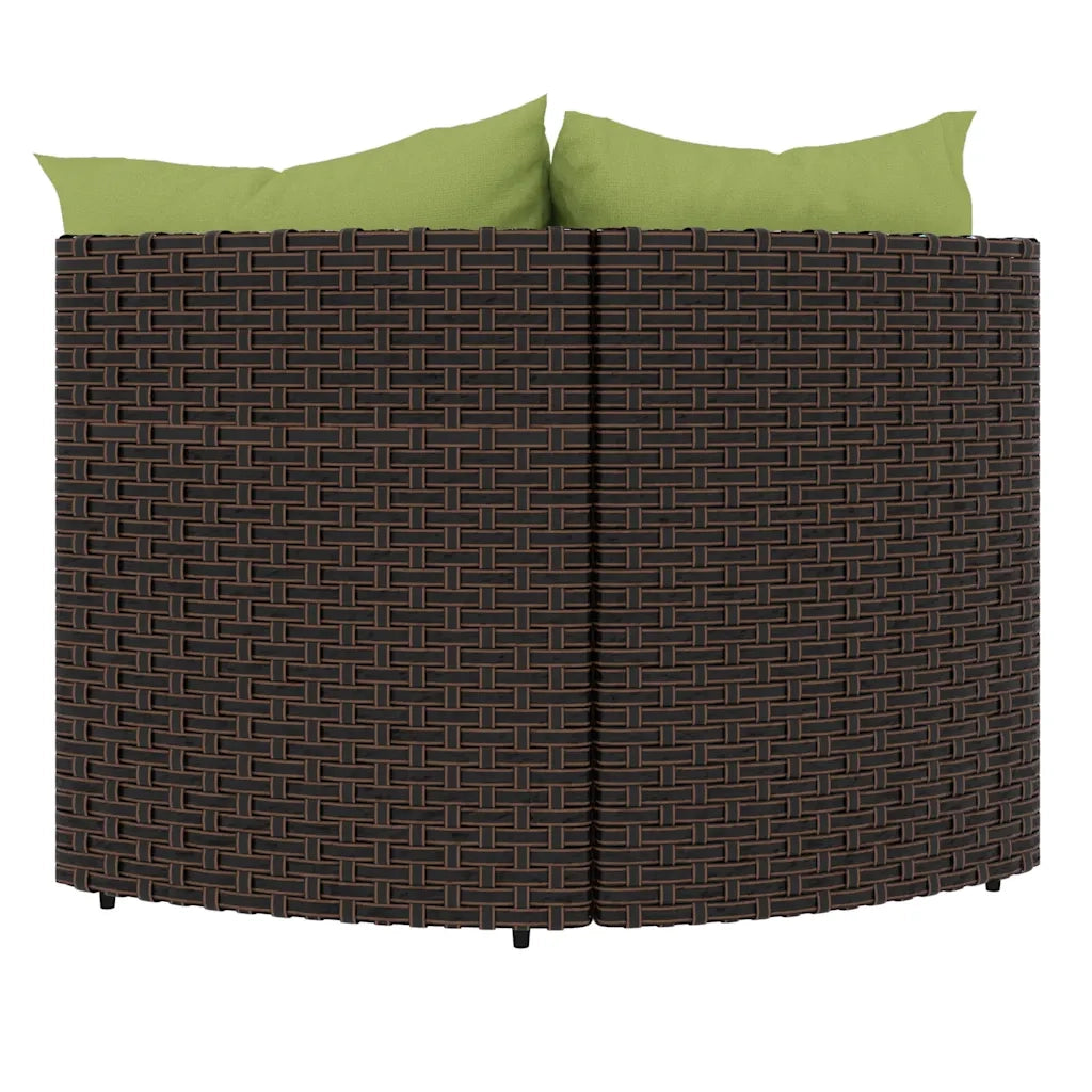 vidaXL Divani Angolari da Giardino con Cuscini 2pz Polyrattan Marrone