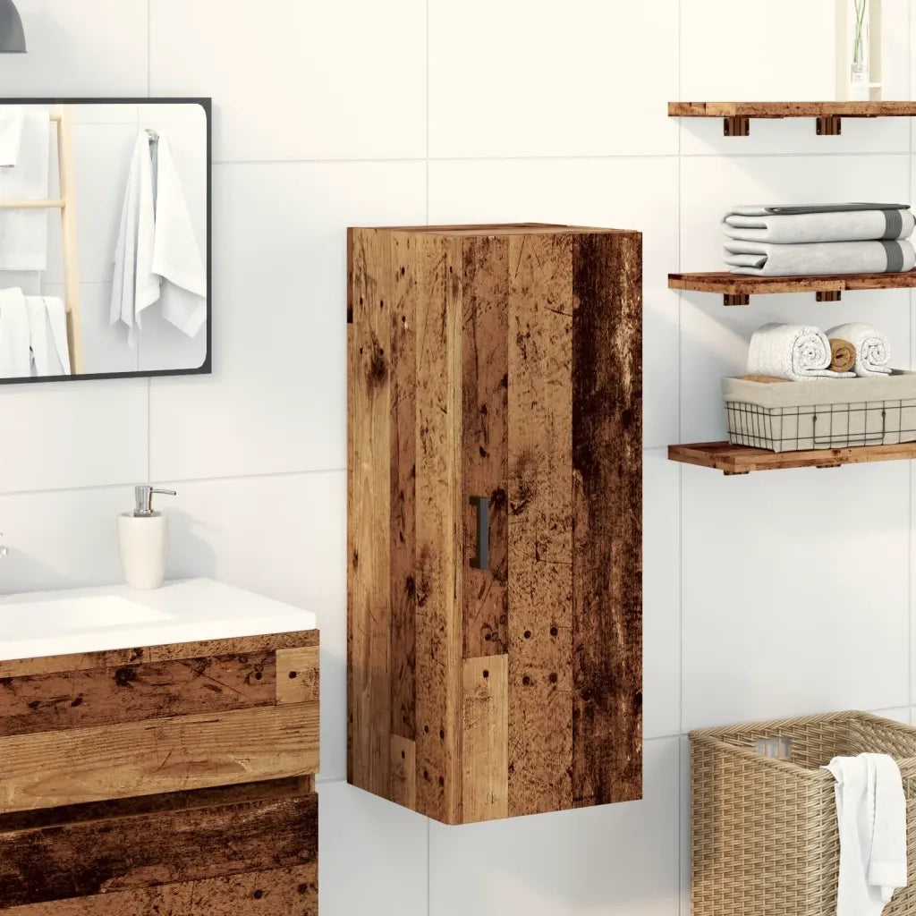 vidaXL Mobile a Parete Legno Vecchio 34,5x34x90 cm in Truciolato