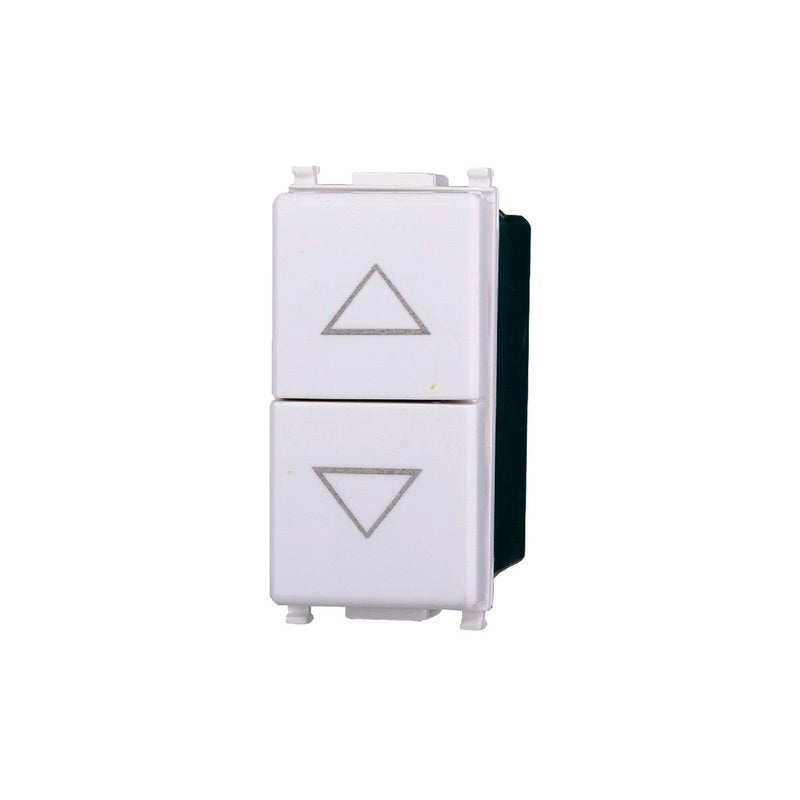 Pulsante Doppio Saliscendi 1P+1P 10A Colore BIANCO Compatibile Con Vimar Plana