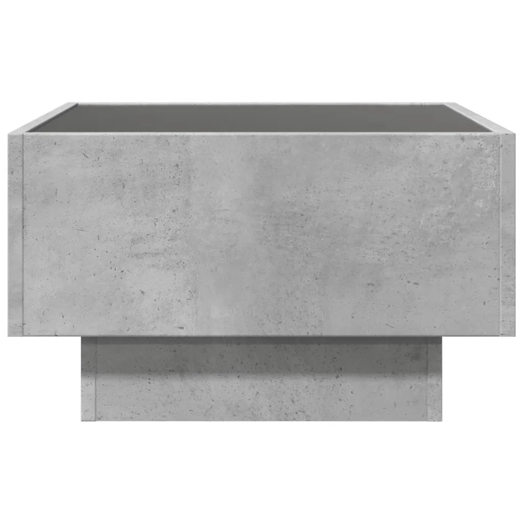 Tavolino Salotto con LED Grigio Cemento 50x50x30 cm Multistrato