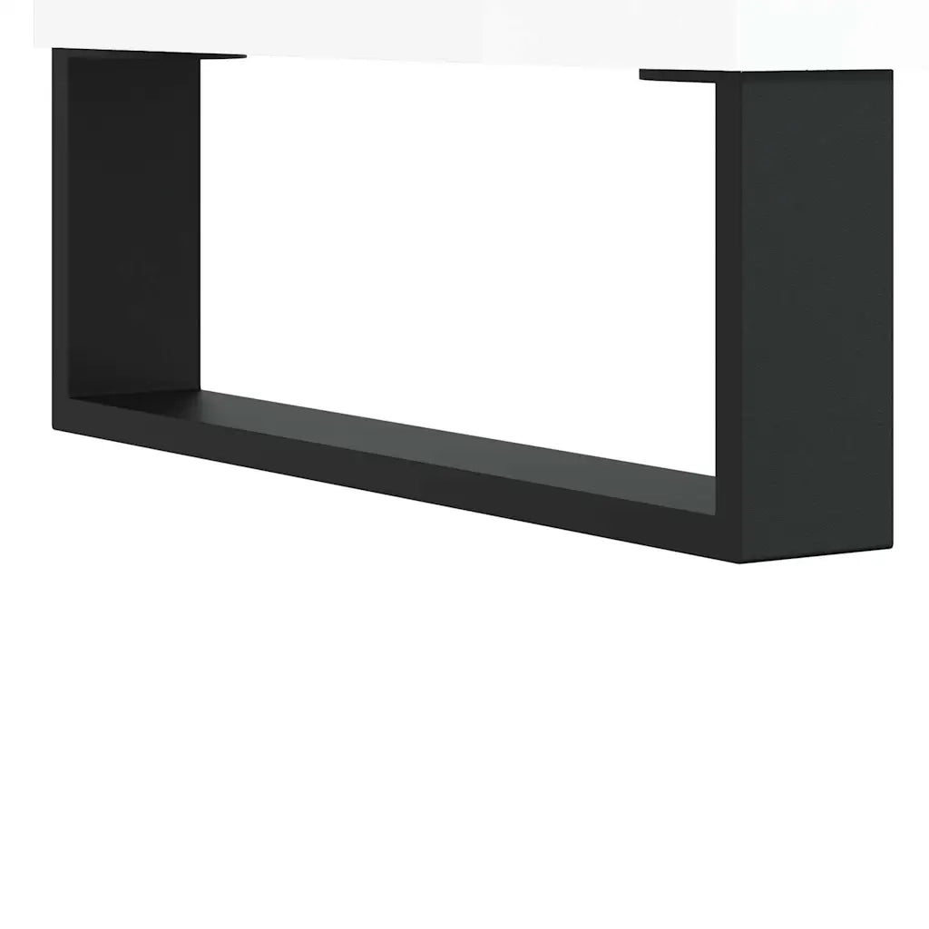 Comodini 2pz Bianco Lucido 40x40x50 cm in Legno Multistrato 827617