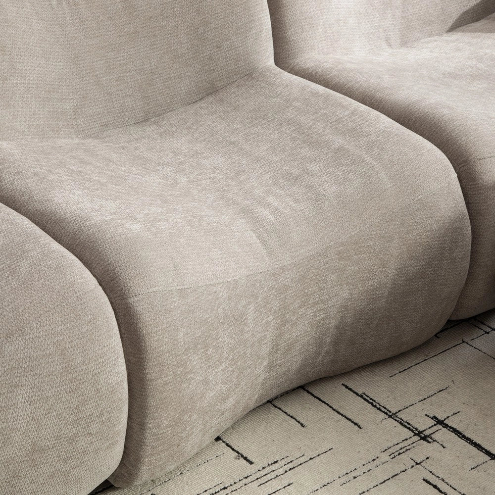 Divano Modulare in Tessuto Chenille ¨C MINIMAL ¨C Grigio, Morbido, Antimacchia