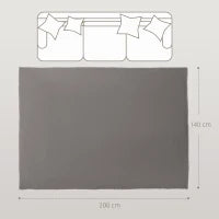 Tappeto da soggiorno, lavabile in lavatrice e antiscivolo, 200 x 140 cm, Grigio chiaro