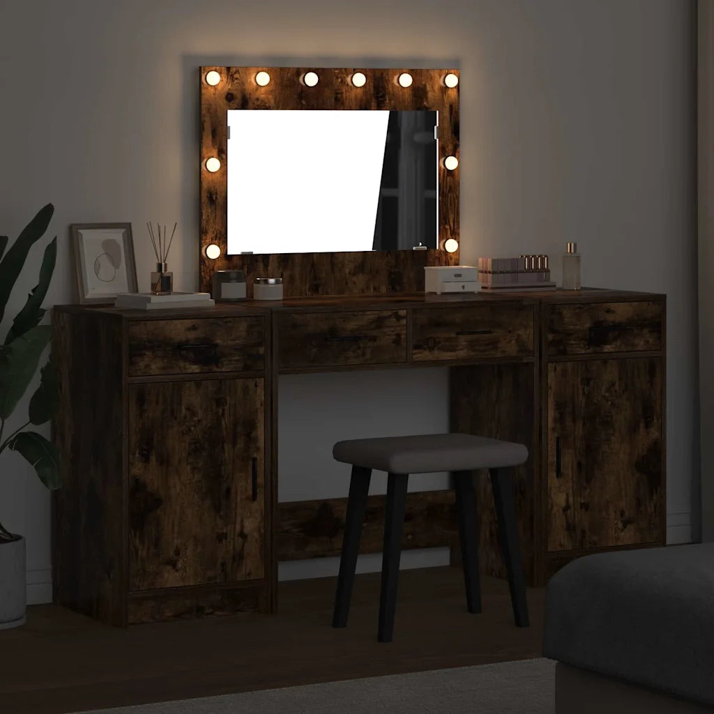 Tavolo da Trucco con cassetto 3 pcs Marrone Legno multistrato 3334249